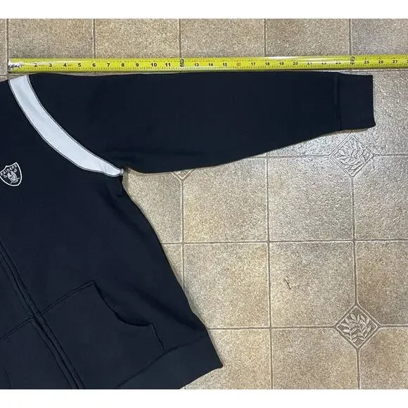 Reebok-Las Vegas Raiders Full Zip Fleece Jacket Silver & Black NFL Women’s Large - Picture 4 of 13